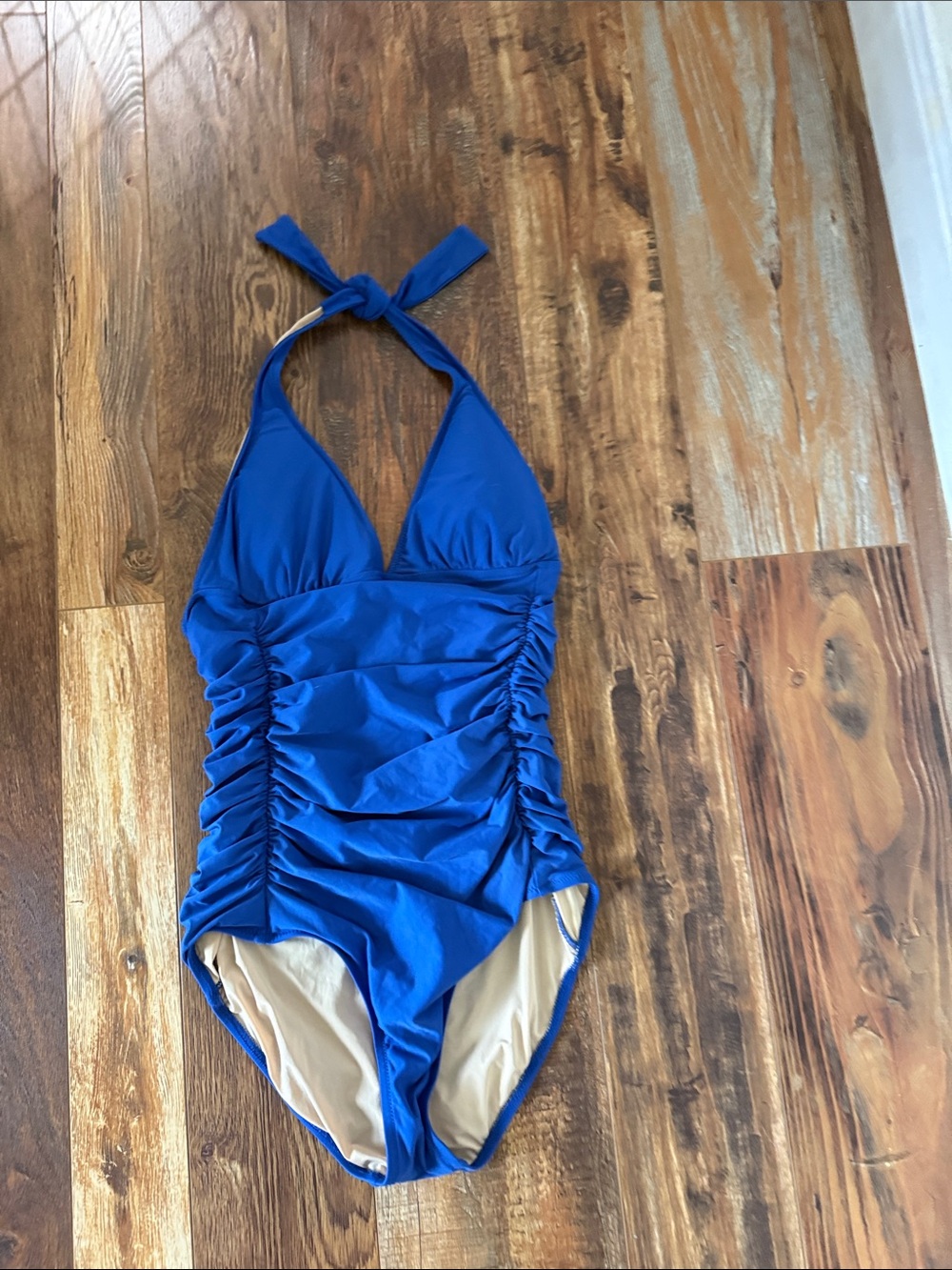 J. Crew Royal Blue Halter One-Piece Swimsuit